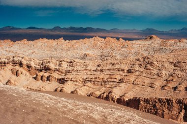 Atakama Çölü 'ndeki Ay Vadisi' nin San Pedro de Atacama, Şili 'deki olağanüstü arazisi.