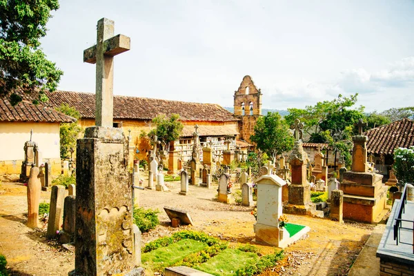 Barichara-Santander, Kolombiya - Aralık, 2020 Barichara Cementery. Yüksek kalite fotoğraf