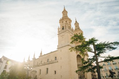 Logrono 'daki Saint Maria de la Redonda Katedrali. Rioja, İspanya. Yüksek kalite fotoğraf