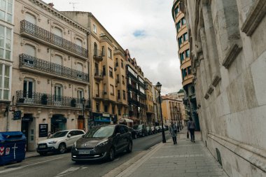 Burgos, İspanya - sep, 2021 geleneksel cadde Burgos şehir merkezinde. Yüksek kalite fotoğraf