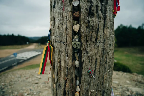 Miejsce Emblematyczne Camino Sanitago Cruz Fierro Blisko Leonese Miasta Foncebadon — Zdjęcie stockowe