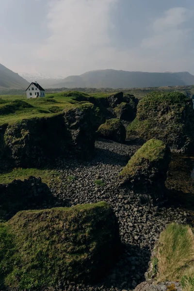 Island Naturlandschaft Auf Arnarstapi Snaefellsnes Vom Hafen Von Arnarstapi Island — Stockfoto