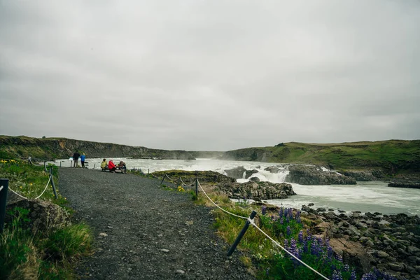 Wasserfall Urridafoss Oder Urridafoss Zwischen Selfoss Und Hella Island Hochwertiges — Stockfoto