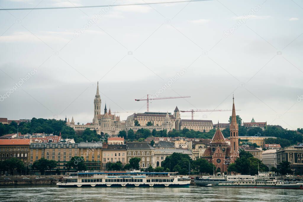 Buda Castle Royal Palace on Hill Hungary Budapest Europe - sep, 2021. High quality photo