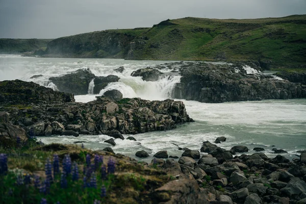 Vízesés Urridafoss Vagy Urridafoss Selfoss Hella Izland Között Kiváló Minőségű — Stock Fotó