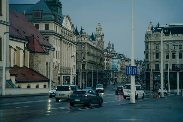 Budapest Hungría Sep 2021 Calle Principal Zona Peatonal Ciudad Otoño — Foto de Stock
