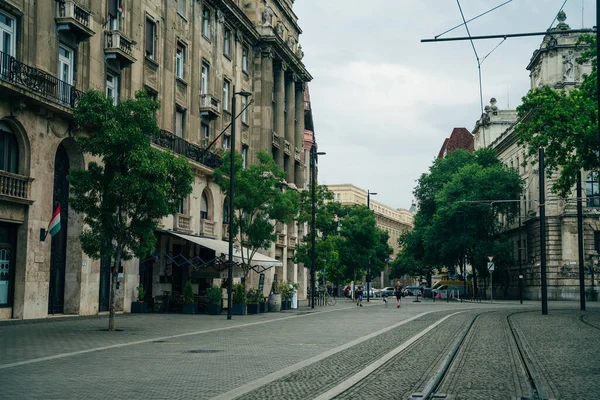 Будапешт Венгрия Сеп 2021 Улица Главная Пешеходная Зона Города Осеннее — стоковое фото