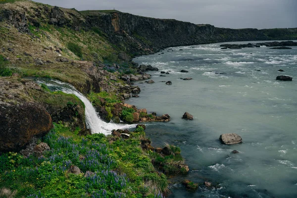 Водоспад Urridafoss Або Urridafoss Між Сельфоссом Геллою Ісландія Фотографія Високої — стокове фото