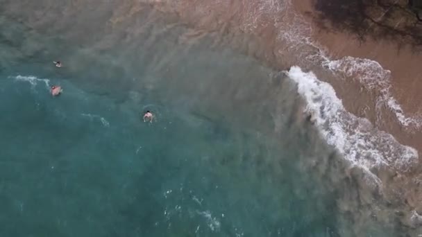 Vista aérea de la playa 69 en la isla grande en Hawai — Vídeo de stock