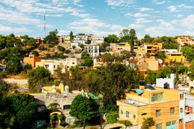 San Miguel de Allende City, Meksika 'nın panoramik manzarası. Yüksek kalite fotoğraf