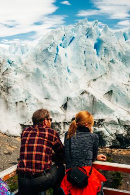 Perito Moreno buzulu, Patagonya ulusal parkında buzul manzarası, Arjantin, Güney Amerika.