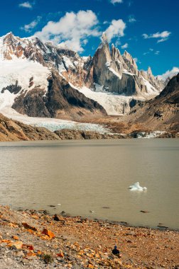 dağ manzarası ile mt fitz roy ve laguna de los tres içinde los glaciares Milli Parkı, patagonia, Arjantin, Güney Amerika.