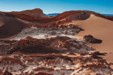 Atakama Çölü 'ndeki Ay Vadisi' nin San Pedro de Atacama, Şili 'deki olağanüstü arazisi..