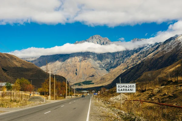 Vista Panoramica Sulle Splendide Montagne Del Caucaso Kazbegi Paese Della — Foto Stock