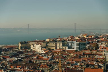Güneşli bir günde Lizbon, Portekiz 'in havadan görünüşü. Yüksek kalite fotoğraf