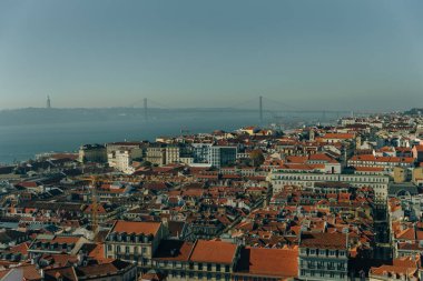 Güneşli bir günde Lizbon, Portekiz 'in havadan görünüşü. Yüksek kalite fotoğraf