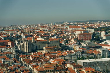 Güneşli bir günde Lizbon, Portekiz 'in havadan görünüşü. Yüksek kalite fotoğraf