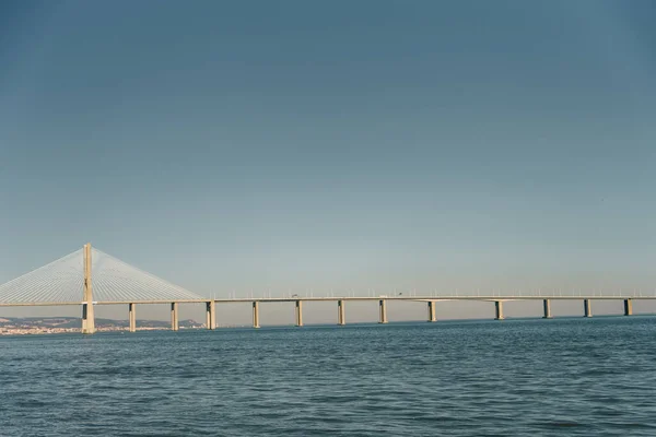 Vasco Gama Bridge Lisbon Portugal High Quality Photo — стоковое фото