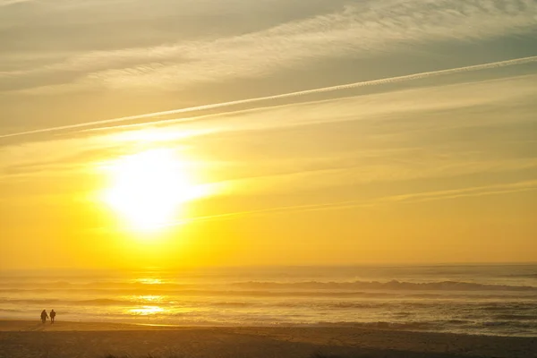 Sonnenuntergang Atlantik Costa Nova Portugal Hochwertiges Foto — Stockfoto