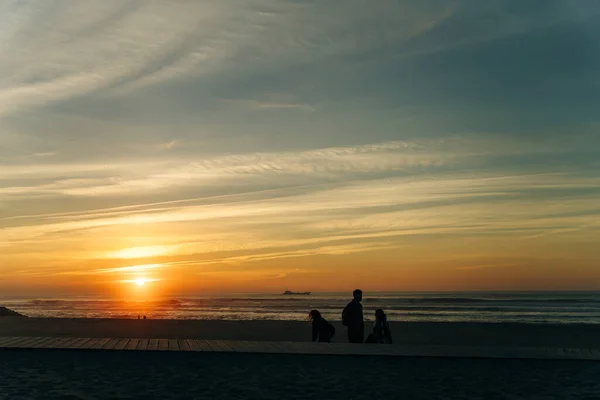 Sonnenuntergang Atlantik Costa Nova Portugal Hochwertiges Foto — Stockfoto