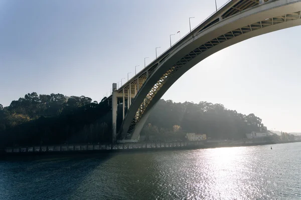 Γέφυρα Arrabida Μεταξύ Vila Nova Gaia Και Πόλεις Πόρτο Στην — Φωτογραφία Αρχείου