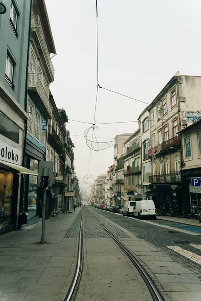 Quiet Charming Little Street Porto Portugal Nov 2021 High Quality — стокове фото