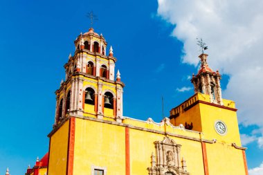 Guanajuato, Mexico - January 2021 Basilica of Our Lady of Guanajuato cathedral and Plaza de la Paz. High quality photo
