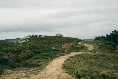 Cape ve Fisterra Deniz Feneri Chemin de Saint Jacques. Yüksek kalite fotoğraf