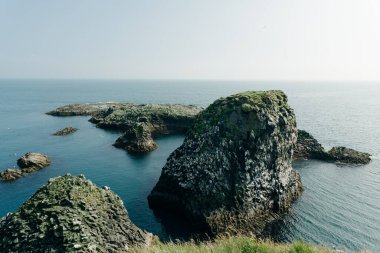 Arnarstapi Snaefellsnes 'in İzlanda doğa manzarası. Arnarstapi Limanı, İzlanda 'dan. Yüksek kalite fotoğraf