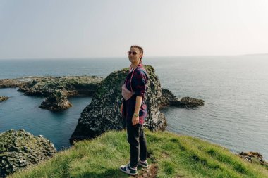 Arnarstapi Snaefellsnes 'in İzlanda doğa manzarası. Arnarstapi Limanı, İzlanda 'dan. Yüksek kalite fotoğraf