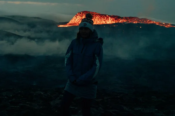 Fagradalsfjall Islandia Junio 2021 Erupción Del Volcán Cerca Reikiavik Islandia — Foto de Stock