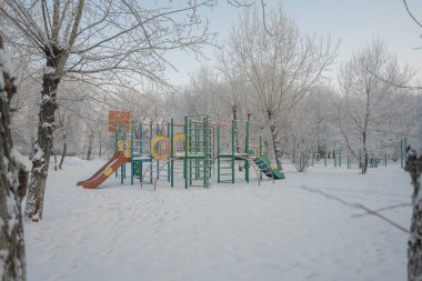 Sibirya 'daki kış ormanlarında odun parkı. Yüksek kalite fotoğraf