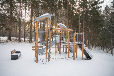 Sibirya 'daki kış ormanlarında odun parkı. Yüksek kalite fotoğraf