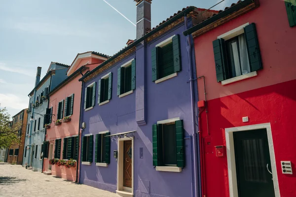 Burano Italy Nov 2021 View Colorful Venetian Houses Canal High — Stock Photo, Image