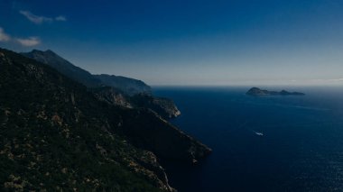 Lycian Yolu 'ndaki Gelidonya deniz fenerinin havadan görünüşü. Yüksek kalite fotoğraf