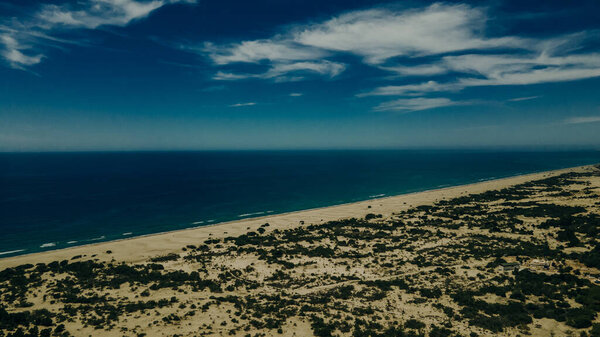 Aereal view of an untouched Patara Beach in Antalya, Turkey. High quality photo