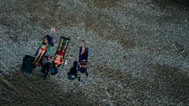 Antalya ilinin Adrasan köyündeki plajın havadan görüntüsü, Türkiye. Yüksek kalite fotoğraf