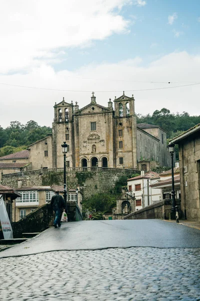 Convento Carmen Ponte Romana Sobre Rio Sar Cidade Padron Foto — Fotografia de Stock