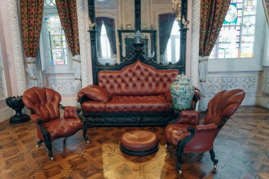 Büyük Salon, Kral Ferdinand 'ın ana alanıydı. Queluz, Portekiz - Aralık, 2021. Yüksek kalite fotoğraf