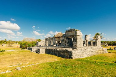 El Castillo, Tulum, Meksika Antik Maya Merkezi parçası kalıntıları