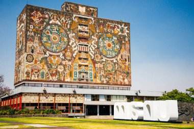 Universidad Nacional Otonom de Mexico Unam Merkez Üniversitesi Şehir Kampüsü Unesco Dünya Mirası Bölgesi.