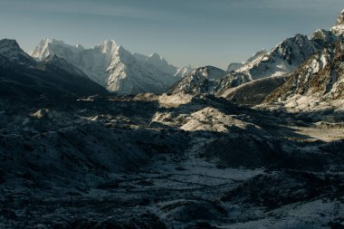 mountains view from Gokyo Ri. snowy mountains and clear skies in Himalayas, Nepal. High quality photo clipart