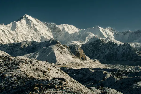 mountains view from Gokyo Ri. snowy mountains and clear skies in Himalayas, Nepal. High quality photo