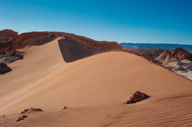 Atakama Çölü 'ndeki Ay Vadisi' nin San Pedro de Atacama, Şili 'deki olağanüstü arazisi.