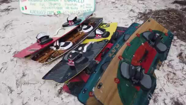 Bom Dia Folga Praia Kitesurf Cidade Holbox México Dezembro 2021 — Vídeo de Stock