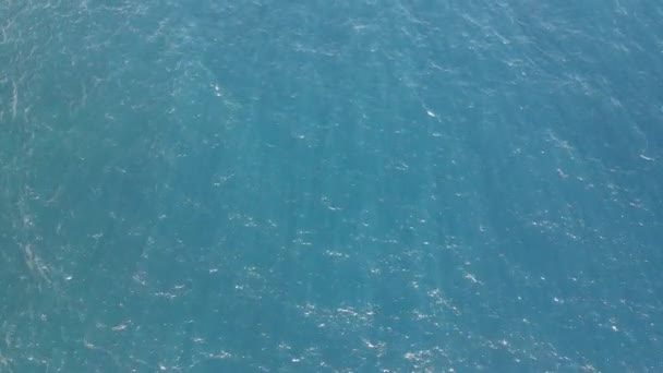 Vanuit Lucht Zicht Kalme Blauwe Stille Oceaan Hoge Kwaliteit Beeldmateriaal — Stockvideo