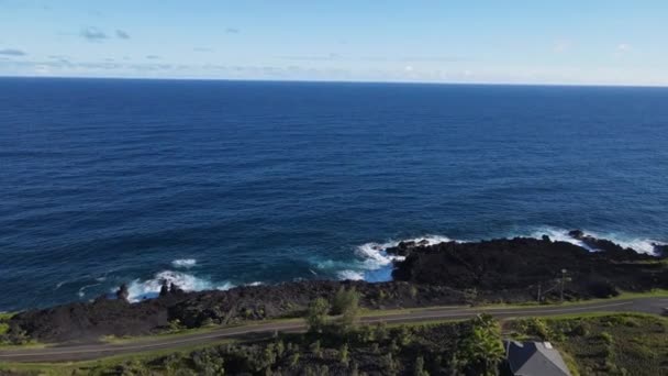 Vista Aerea Calmo Blu Oceano Pacifico Filmati Alta Qualità — Video Stock