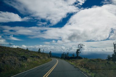 road in Volcanoes National Park on Big Island, Hawaii. High quality photo clipart