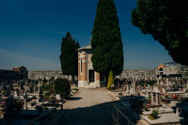 Venedik, İtalya - Sep, 2021: Cimitero di San Michele, Venedik içinde mimarlık. Yüksek kalite fotoğraf