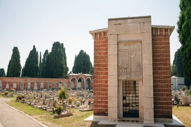 Venedik, İtalya - Sep, 2021: Cimitero di San Michele, Venedik içinde mimarlık. Yüksek kalite fotoğraf